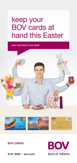 keep your BOV cards at hand this Easter
