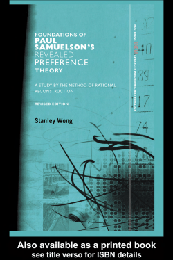 The Foundations of Paul Samuelson`s Revealed Preference Theory