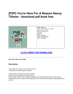 You`re Here For A Reason Nancy Tillman