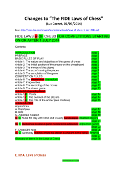 Changes to &ldquo;The FIDE Laws of Chess&rdquo;