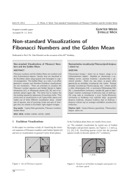 Non-standard Visualizations of Fibonacci Numbers and the Golden