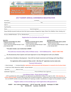 NAWDP 2002 Annual Conference Presenter Registration Form