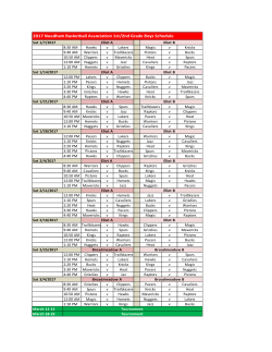 2017 Needham Basketball Association 1st/2nd Grade Boys Schedule