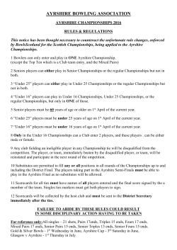 AYRSHIRE BOWLING ASSOCIATION AYRSHIRE