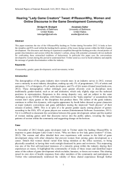 1ReasonWhy, Women and Online Discourse in the Game
