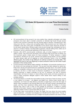 US Shale Oil Dynamics in a Low Price Environment