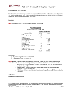 ACC557_HW2_4-22-15 - Top Tutor Online | Homework Help!