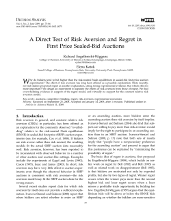 A Direct Test of Risk Aversion and Regret in First Price Sealed