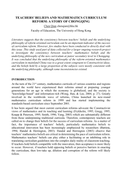 TEACHERS` BELIEFS AND MATHEMATICS
