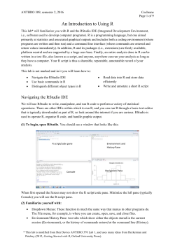 ANTHRO 309, semester 2, 2016 Cochrane Page of 9 An