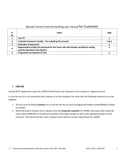Baroda Connect Internet banking user manual for