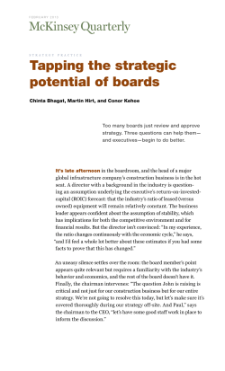 Tapping the strategic potential of boards