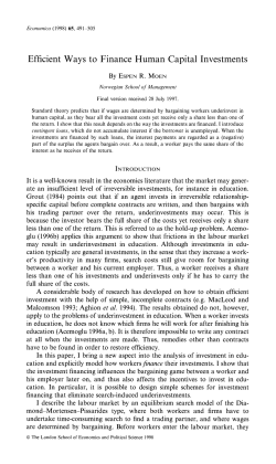 Efficient Ways to Finance Human Capital Investments