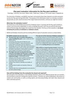 Play.sport evaluation - New Zealand Council for Educational Research