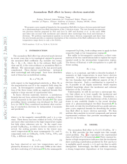 Anomalous Hall effect in heavy electron materials