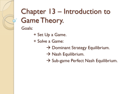 Chapter 13 &ndash; Introduction to Game Theory.