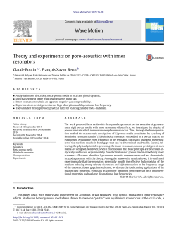 Theory and experiments on poro-acoustics with inner