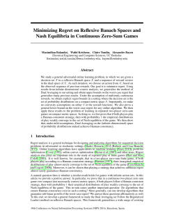 Minimizing Regret on Reflexive Banach Spaces and Nash Equilibria