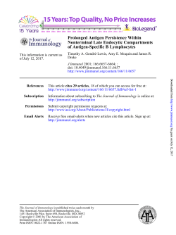 of Antigen-Specific B Lymphocytes Nonterminal Late Endocytic
