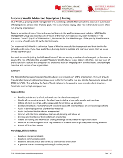 MLD Wealth, a growing wealth management firm, is seeking a