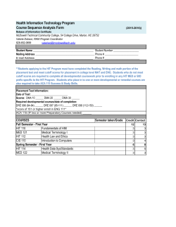 Health Information Technology Program Course Sequence Analysis