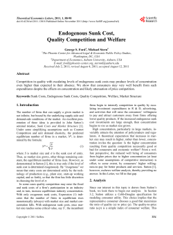 Endogenous Sunk Cost, Quality Competition and Welfare