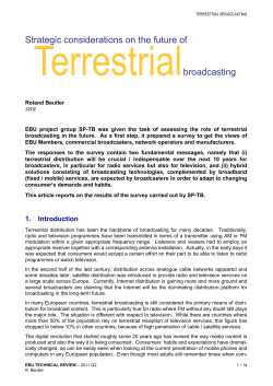 Strategic considerations on the future of terrestrial