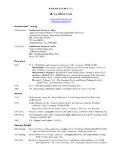 CURRICULUM VITA Miriam (Mimi) Arbeit