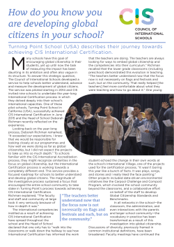 How do you know you are developing global citizens in your school?