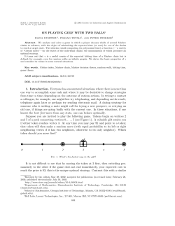 On Playing Golf with Two Balls - University of Washington math