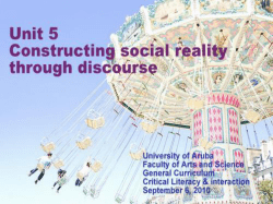 Discourse as &ldquo;socially constructed knowledges of - critical