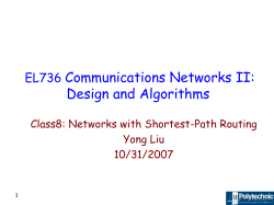 EL736 Communications Networks II: Design and Algorithms
