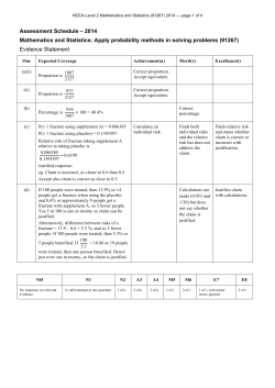 NCEA Level 2 Mathematics and Statistics (91267) 2014