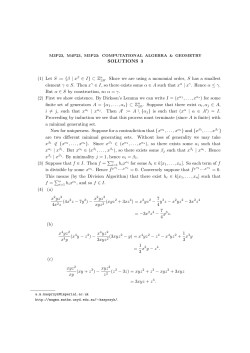 Solutions - Magma Computational Algebra System