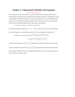 Chapter 5 Trigonometric Functions