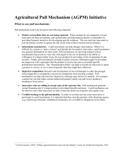 Agricultural Pull Mechanism (AGPM) Initiative