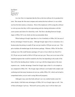Ian Mayes 2/9/17 Homework 1 Page 44, #1 As a law firm it is