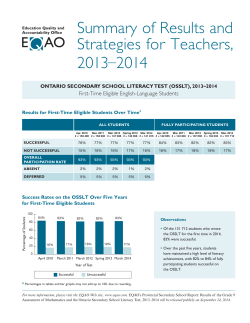 Summary of Results and Strategies for Teachers
