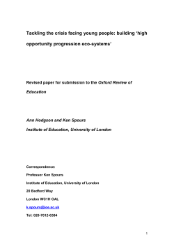 Revised paper for submission to the Oxford Review of