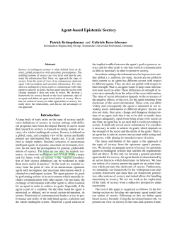 Agent-based Epistemic Secrecy