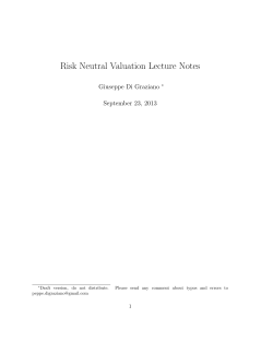 Risk Neutral Valuation Lecture Notes