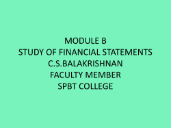 module b study of financial statements csbalakrishnan faculty