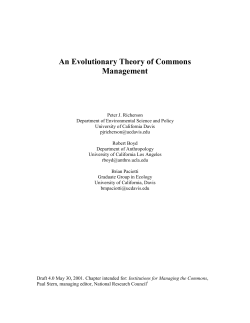 Evolutionary Theory and Commons Management