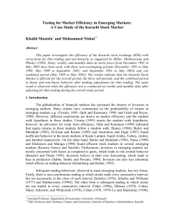 Testing for Market Efficiency in Emerging Markets