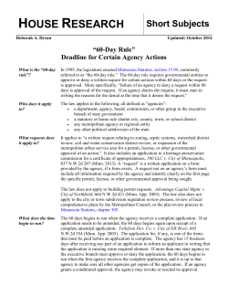 60-Day Rule Time Deadline for Agency Action
