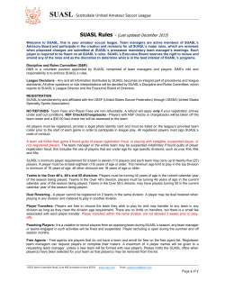 SUASL League Rules