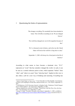 Chapter 1: International Relations and the limits of representation