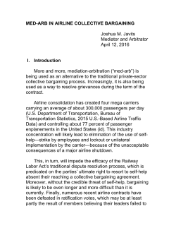 Med-Arb in Airline Collective Bargaining and