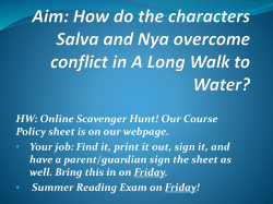 Aim: How do the characters Salva and Nya overcome conflict in A