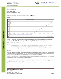 DERIV ATIV ES STRATEGY